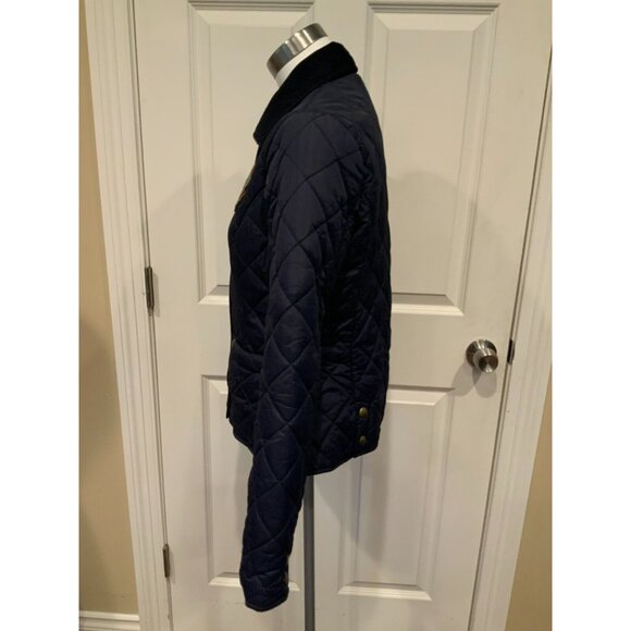 Tom Joule Country Navy Blue Quilted Jacket Coat W/ Corduroy Collar, Size 8 (US) - Picture 6 of 11